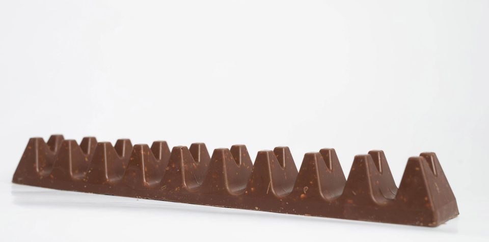  The Twin Peaks bar from Poundland has two humps, rather than one triangle, and weighs 180g