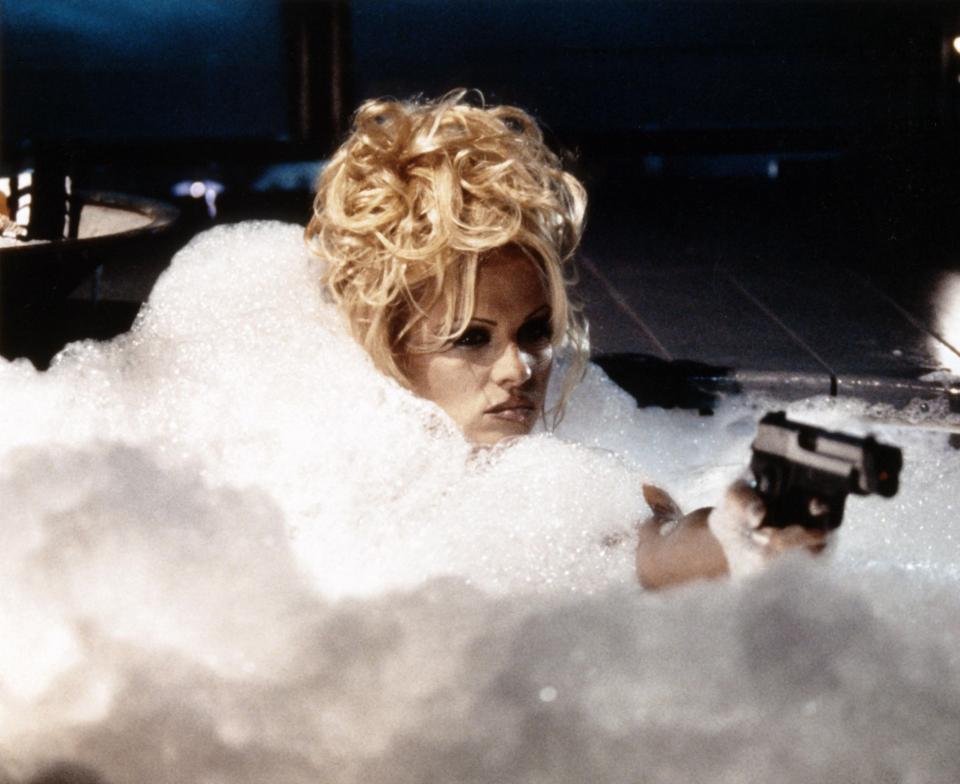  Pammy found herself in a bubbly situation while filming in 1996