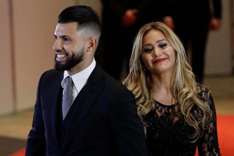 Sergio Aguero and his partner Karina Tejeda