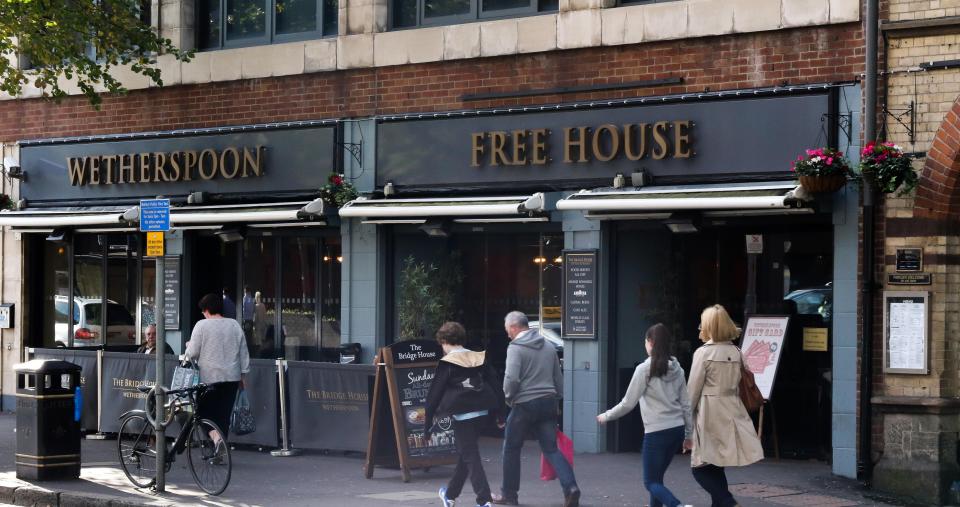  The pub chain is known for offering booze and food at a low price... but it turns out you'll need your shoes on if you want to be served