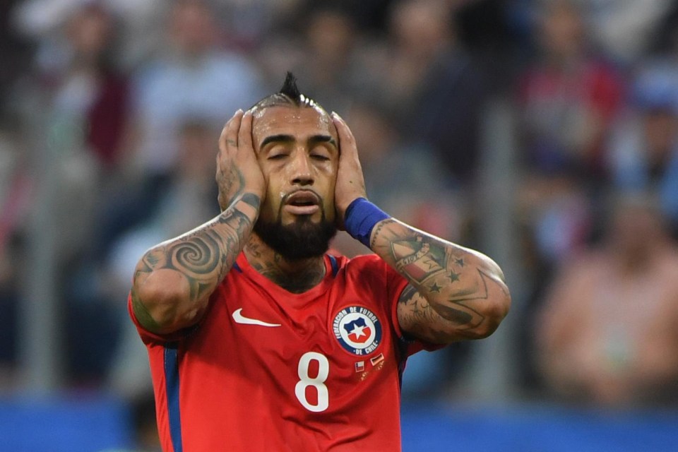 Arturo Vidal was guilty of missing a host of chances for the Copa America champions in the first half