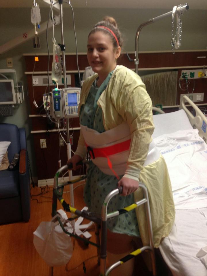 Haley spent two months in hospital on life support as her body fought the killer bug