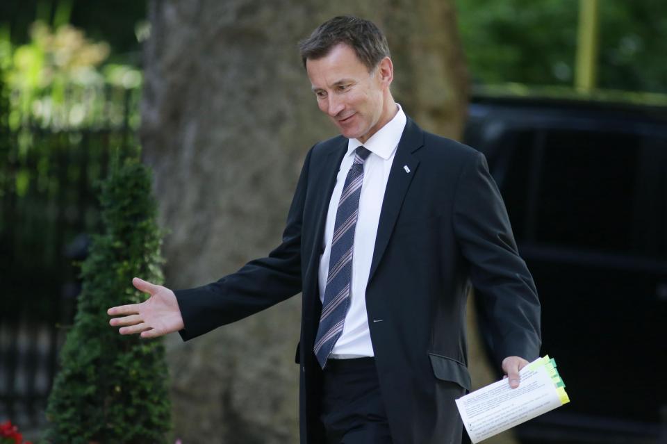  Jeremy Hunt was snapped holding the document as he went into No10