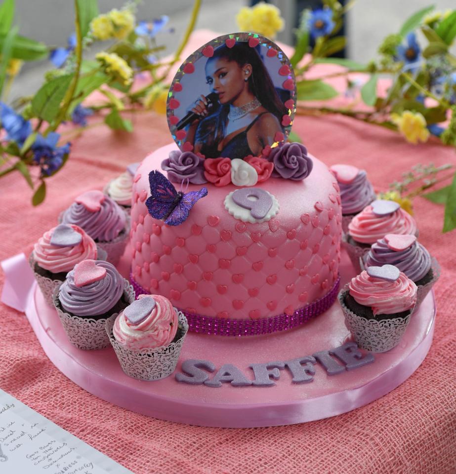  A birthday cake with Saffie's musical hero Ariana Grande completed the tribute