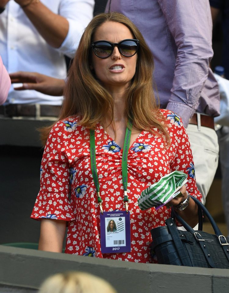  Andy Murray's wife, Kim, cheers her husband on from the stands at Wimbledon