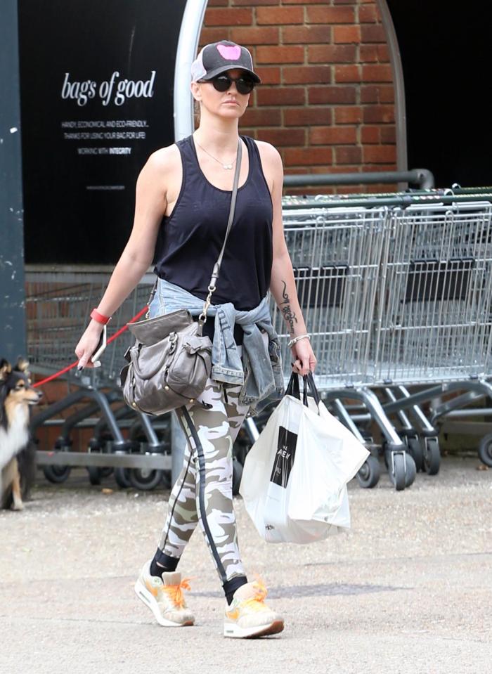 Sarah Harding cut a serious figure as she was pictured for the first time since news of her fling with Danny Dyer emerged 