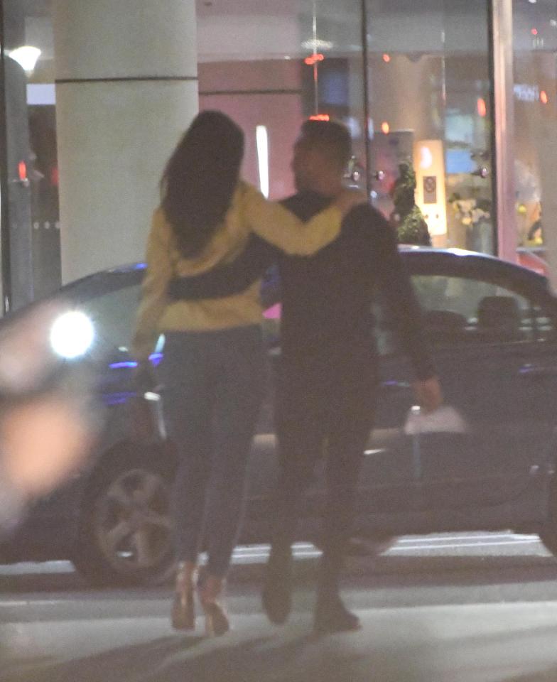 Jess and Dom wrapped their arms around each other as they made their way back to the hotel after a night out in Mayfair 