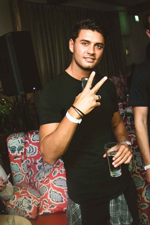 Mike Thalassitis was also at the bash but his love rival Dominic Lever was nowhere to be seen