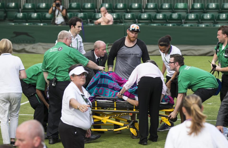  Mattek-Sands' knee had to be covered to hide the extent of the horror