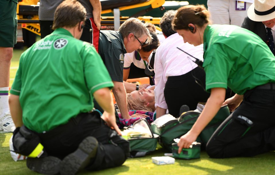  Mattek-Sands lies in agony after her horror injury at Wimbledon