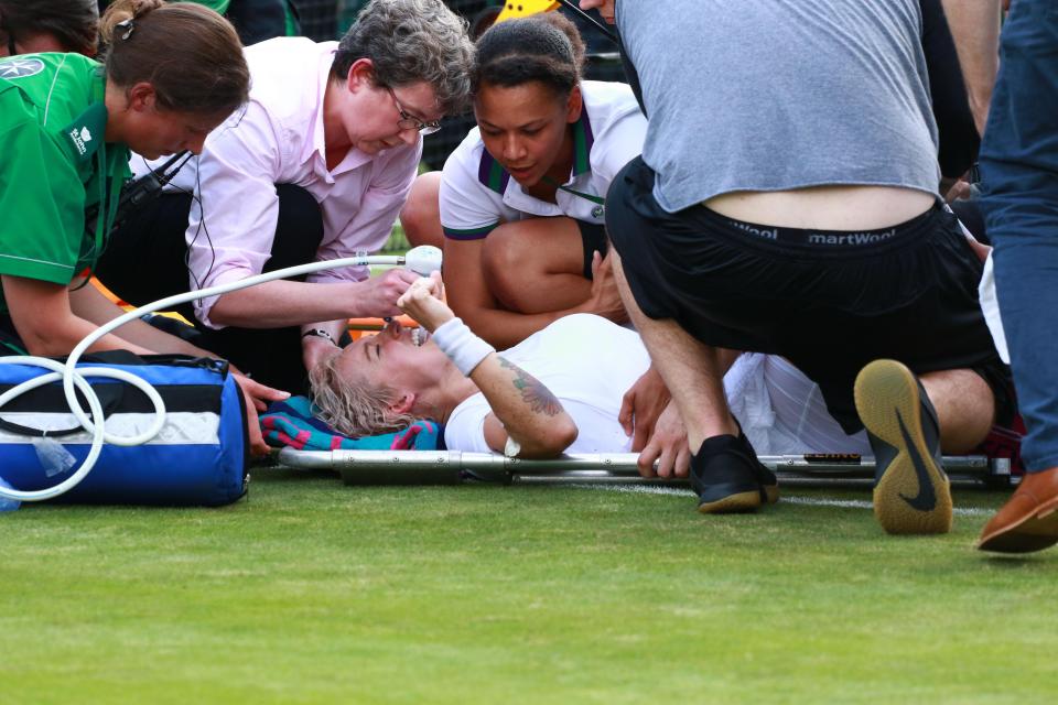  Mattek-Sands lies in agony after her horror injury at Wimbledon