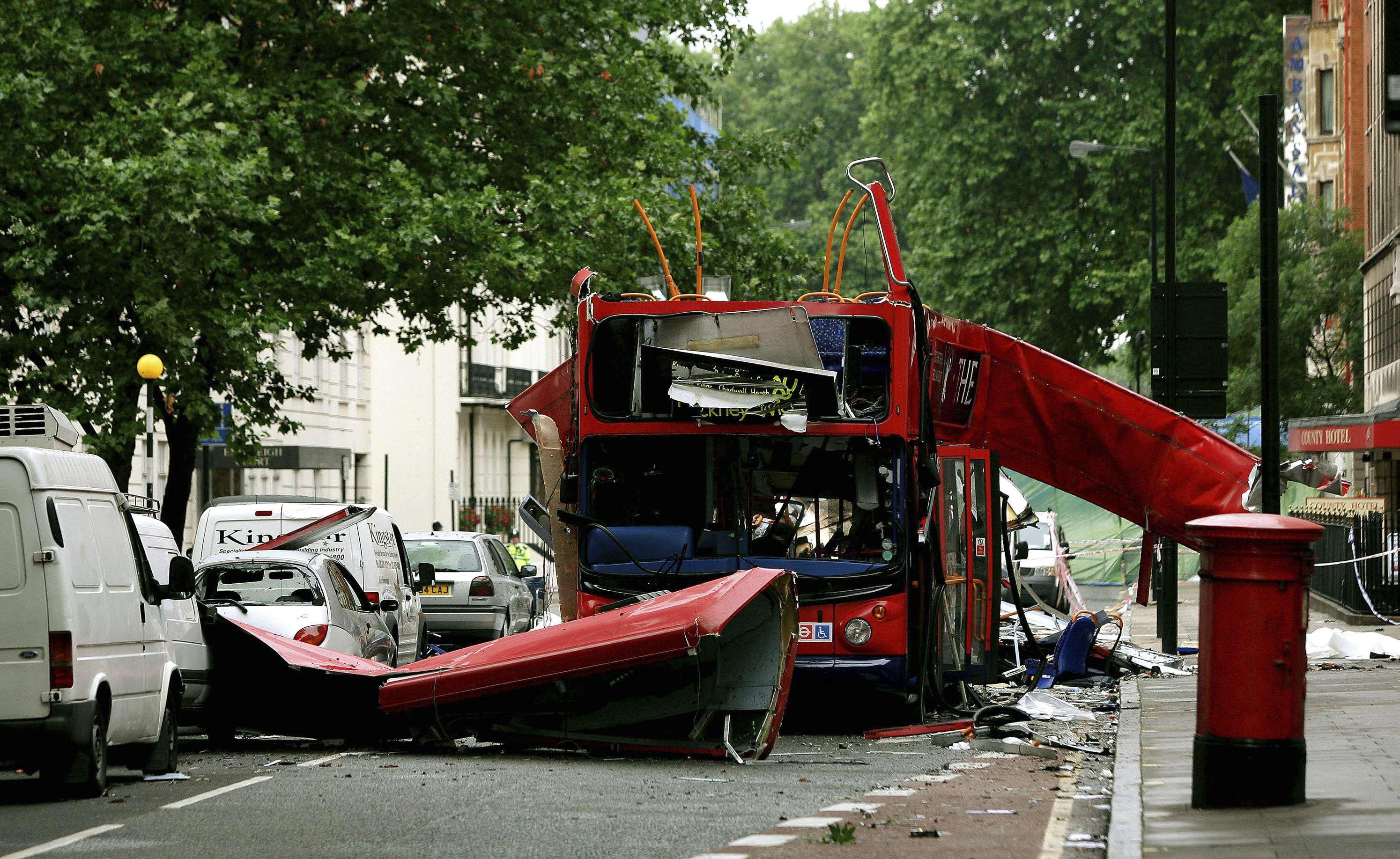 The number 30 double-decker bus that was destroyed by a bomb in Tavistock Square on July 7, 2005