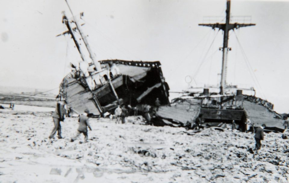  Haunting photos from behind enemy lines show the devastation that followed after the Dunkirk evacuation, such as this shipwreck on the beach