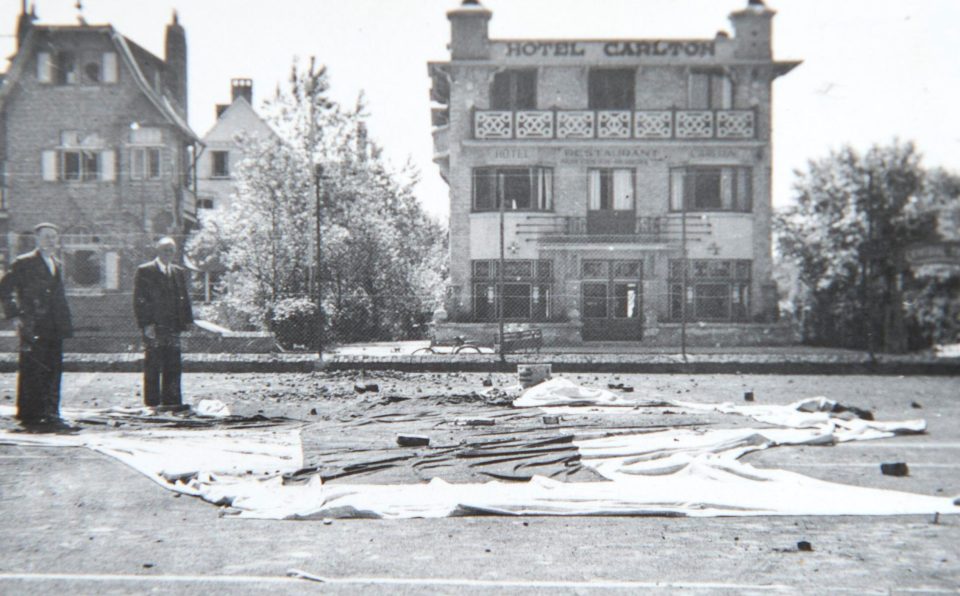  The new movie will tell the story of Operation Dynamo from three perspectives of land, sea and air. Pictured damaged seafronts in La Panne