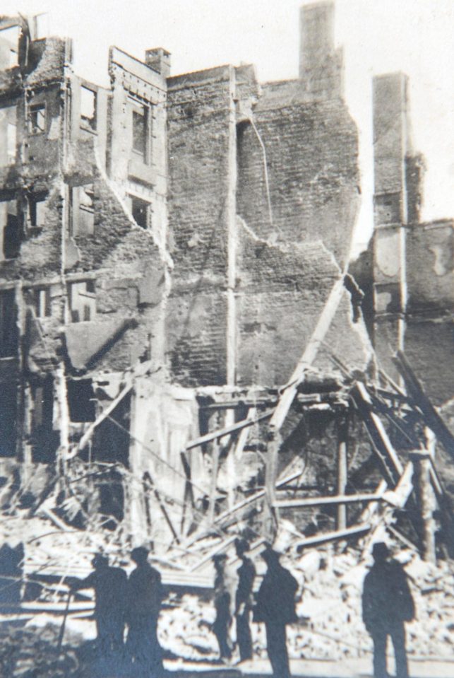  Men survey the chaos after the Dunkirk evacuation which took place in June 1940 and came about as a result of the German Blitzkreig in the Second World War