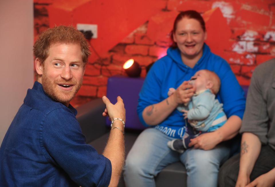  On a visit to Leeds Children's Hospital Harry met Lewis Maloy and his mum KerryAnne Rhodes