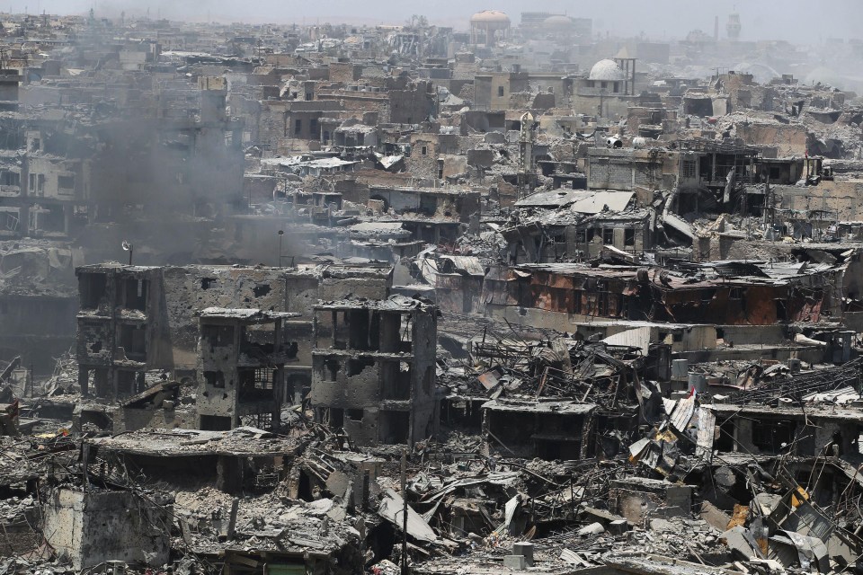 A picture taken today shows a general view of the destruction in Mosul's Old City