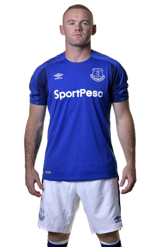 Wayne Rooney wears the blue shirt of Everton once again