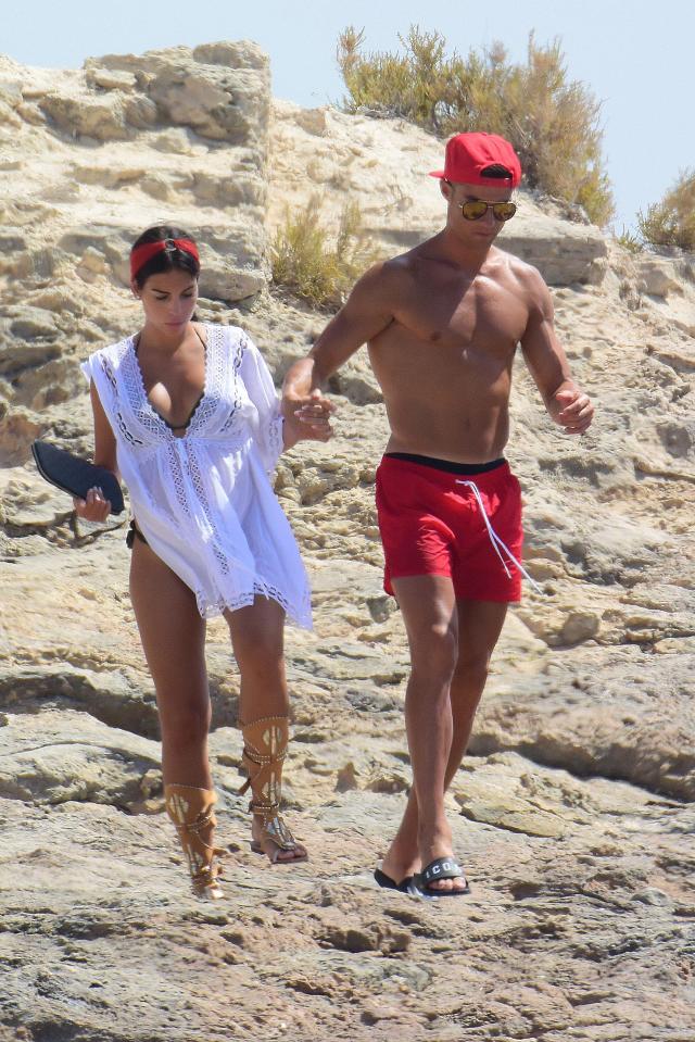  The Real Madrid star with Georgina Rodriguez on holiday in Formentera