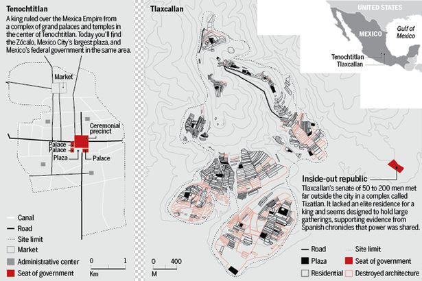  A map of the historic site in south-west Mexico