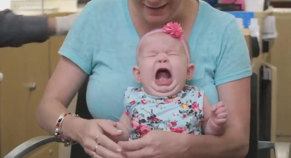  The tot cried out after her lobes were punctured