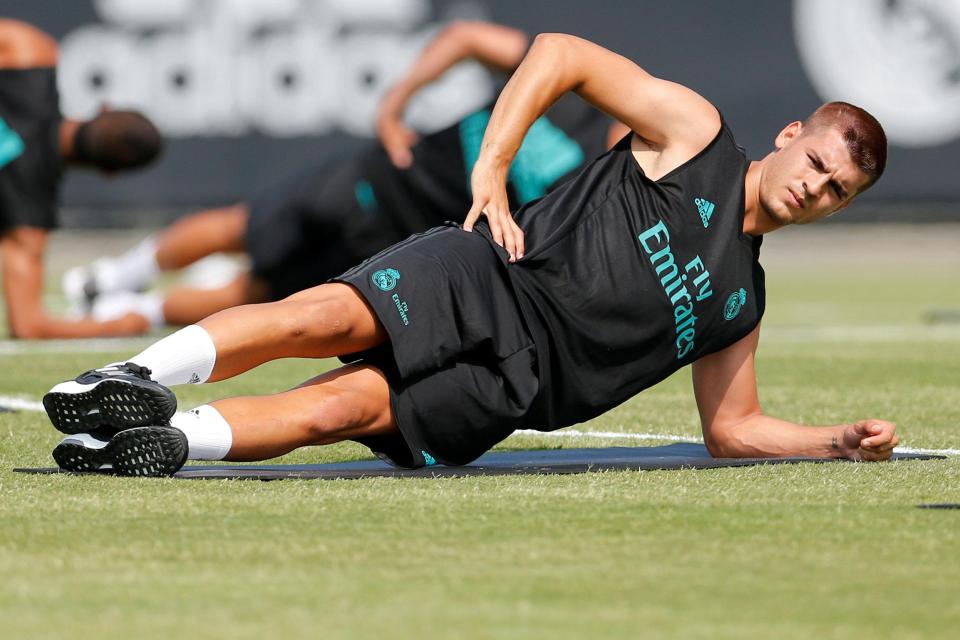 Morata is in training with his Real Madrid teammates