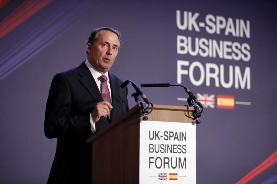  Liam Fox speaking at the UK - Spain business forum earlier this month