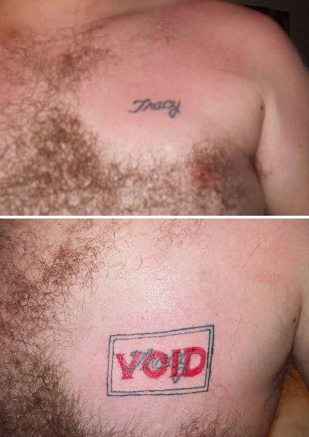  We're not sure whether we feel more sorry for him having to get a cover-up tattoo, or having to shave his chest like that again