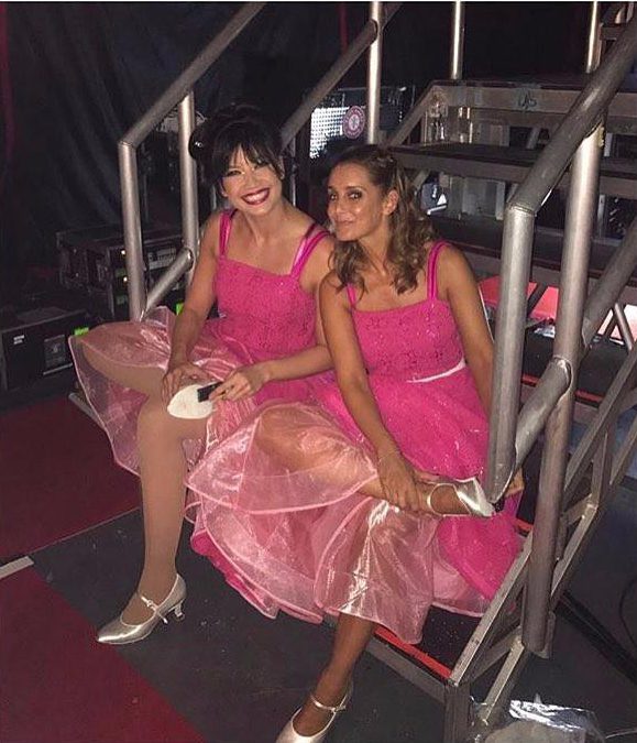  Louise and Daisy backstage in matching costumes