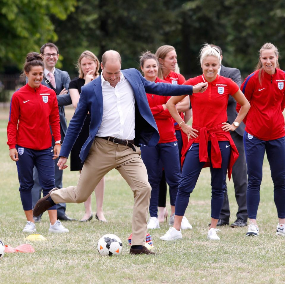  Prince William enjoyed a kickabout with players from the Wildcats Girls' Football programme in the grounds of Kensington Palace