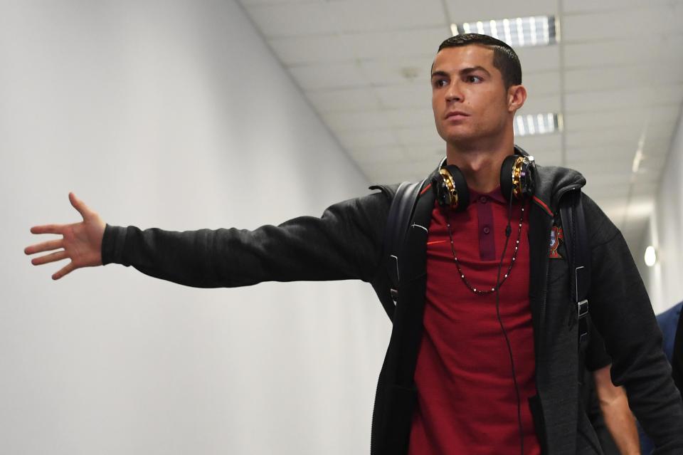  Cristiano arrives at the stadium prior to the Confederations Cup Russia 2017 semi-final between Portugal and Chile