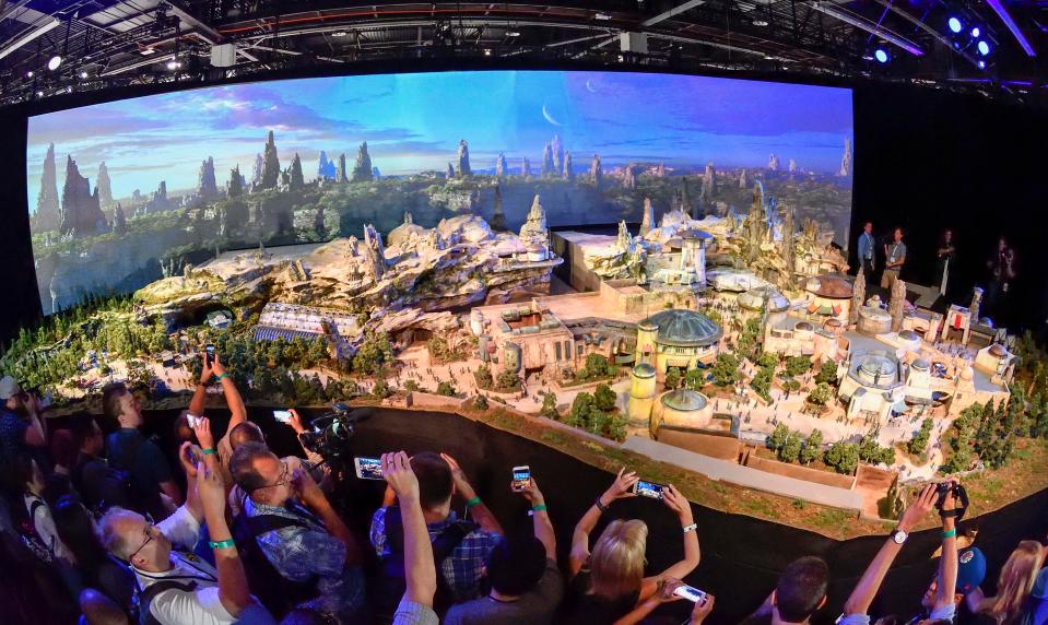  The model of the parks was previewed at the D23 Expo - a Disney fan convention - last weekend