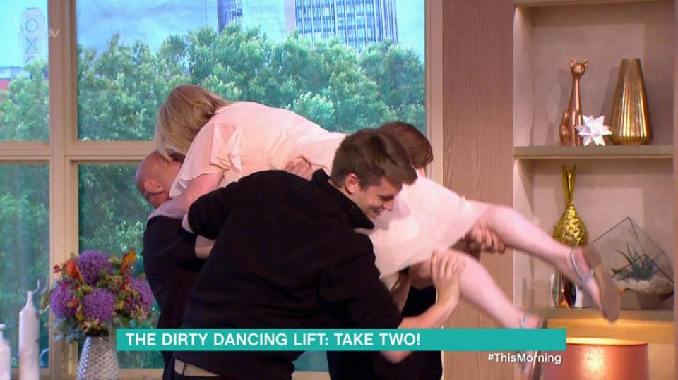  After their disastrous first attempt, the couple pulled off the Dirty Dancing move on This Morning