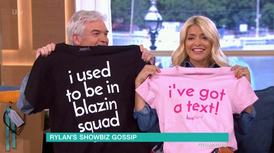  Holly Willoughby and Phillip Schofield were given Love Island T-shirts