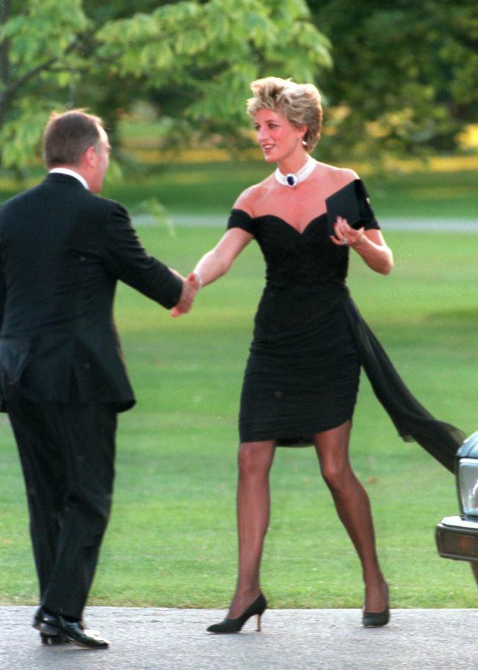  Diana left everyone gasping at the little black off-the-shoulder number by Greek fashion designer Christina Stambolian