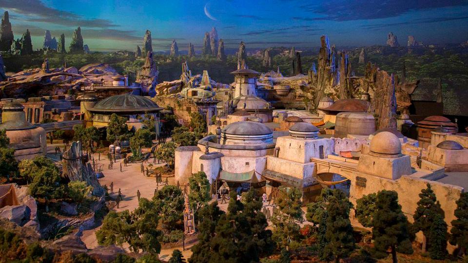  Theme park bosses have released their first detailed look at the two upcoming Star Wars-inspired lands at Disneyland and Walt Disney World