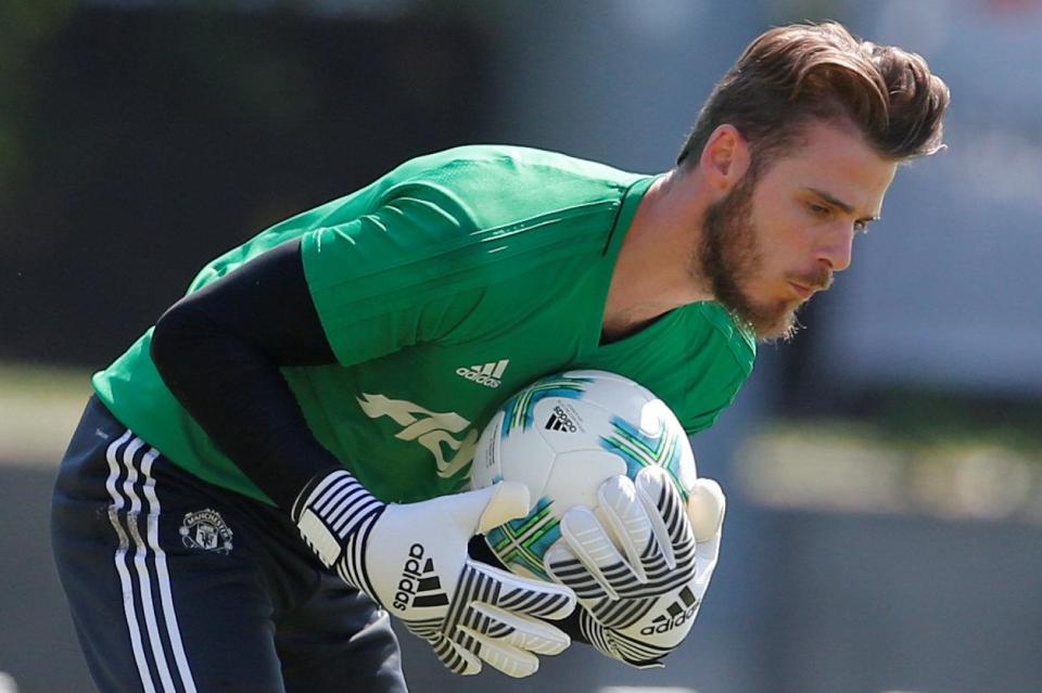 David De Gea in training during Manchester United's pre-season tour of the United States