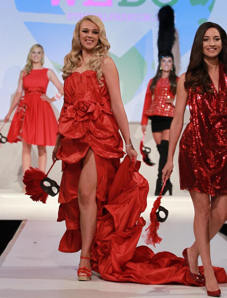  While Stephanie impressed judges in a red dress with a thigh-high slit