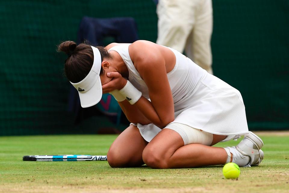  This was the moment Garbine Muguruza realised she had just won her first Wimbledon title