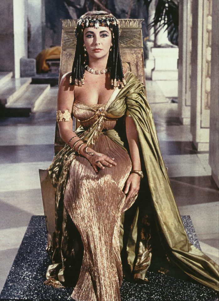  The late Elizabeth Taylor portraying Cleopatra in the 1960 film