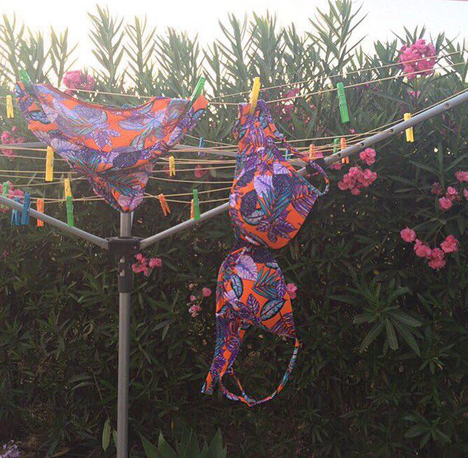  Ruth's colourful bikini was seen drying on a clothing line