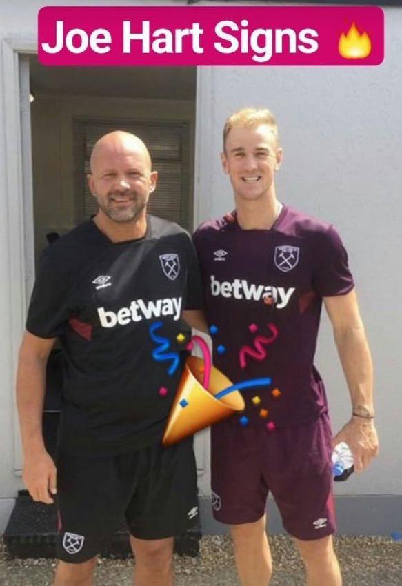 A first image of Hart in Hammers gear emerged on social media