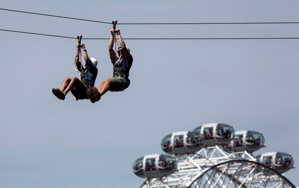  Welcome to Zip World London, a 225-metre-long, 35-metre-high double zipline in Archbishop Park, a short walk from Waterloo station