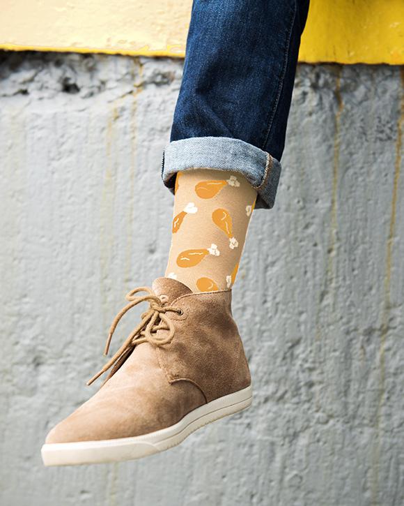  These socks were designed to 'add a pop of drumstick to any ensemble', and cost £6.14