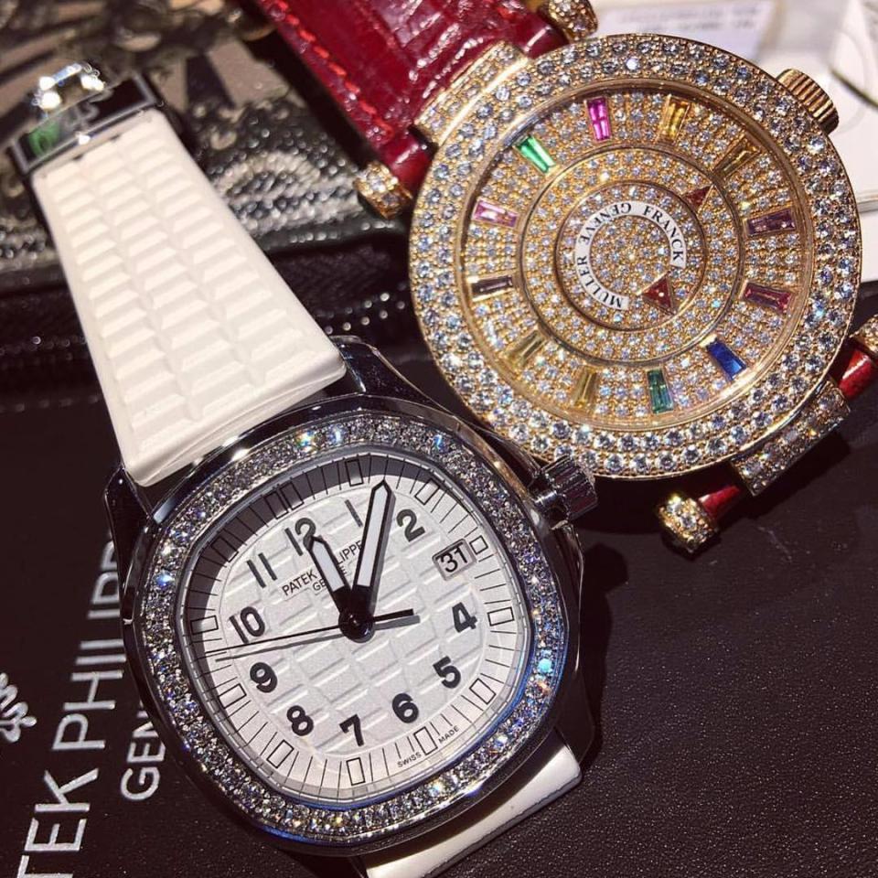  Pricey diamond encrusted watches are also readily displayed