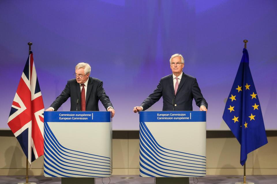  Today David Davis, left, and Michel Barnier, right, updated the press on Brexit talks