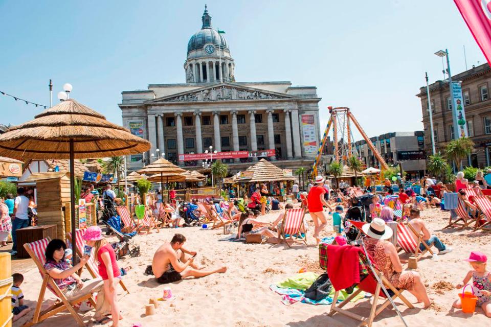  Kick back and relax on a beach in the city centre of Nottingham, featuring 250 tonnes of sand and plenty of activities for all ages