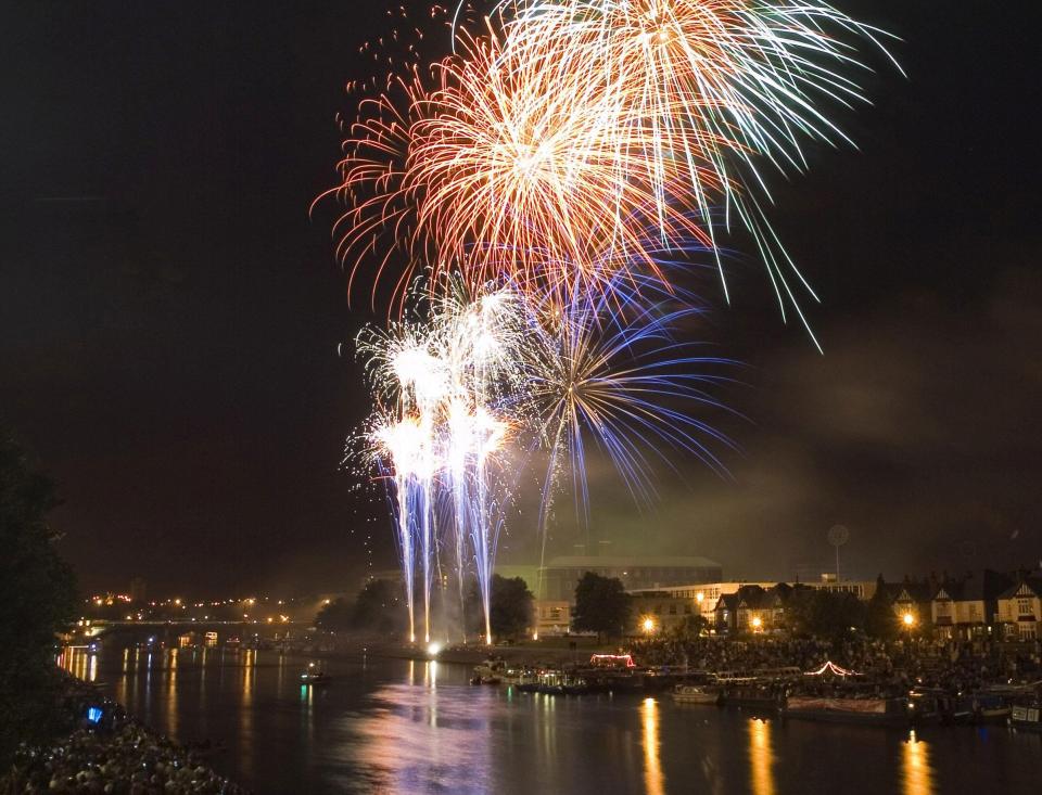  Spectacular fireworks display lights up the Nottingham skyline  at the Riverside Festival