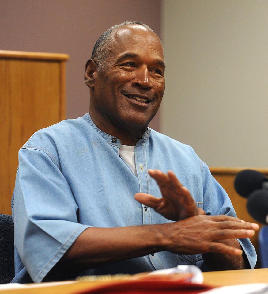  OJ Simpson is pictured at his parole hearing at Lovelock Correctional Centre