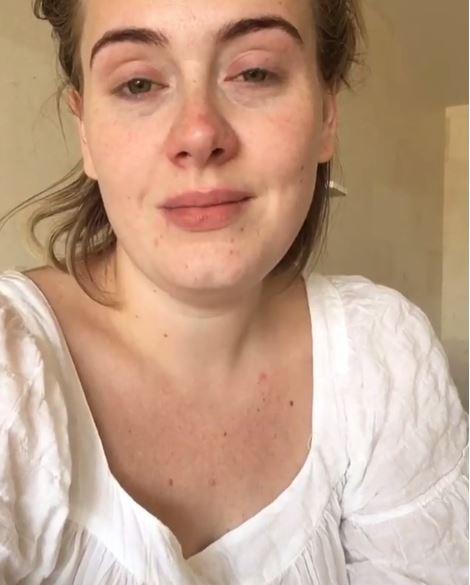  But off stage, Adele has proudly shown off her barefaced look